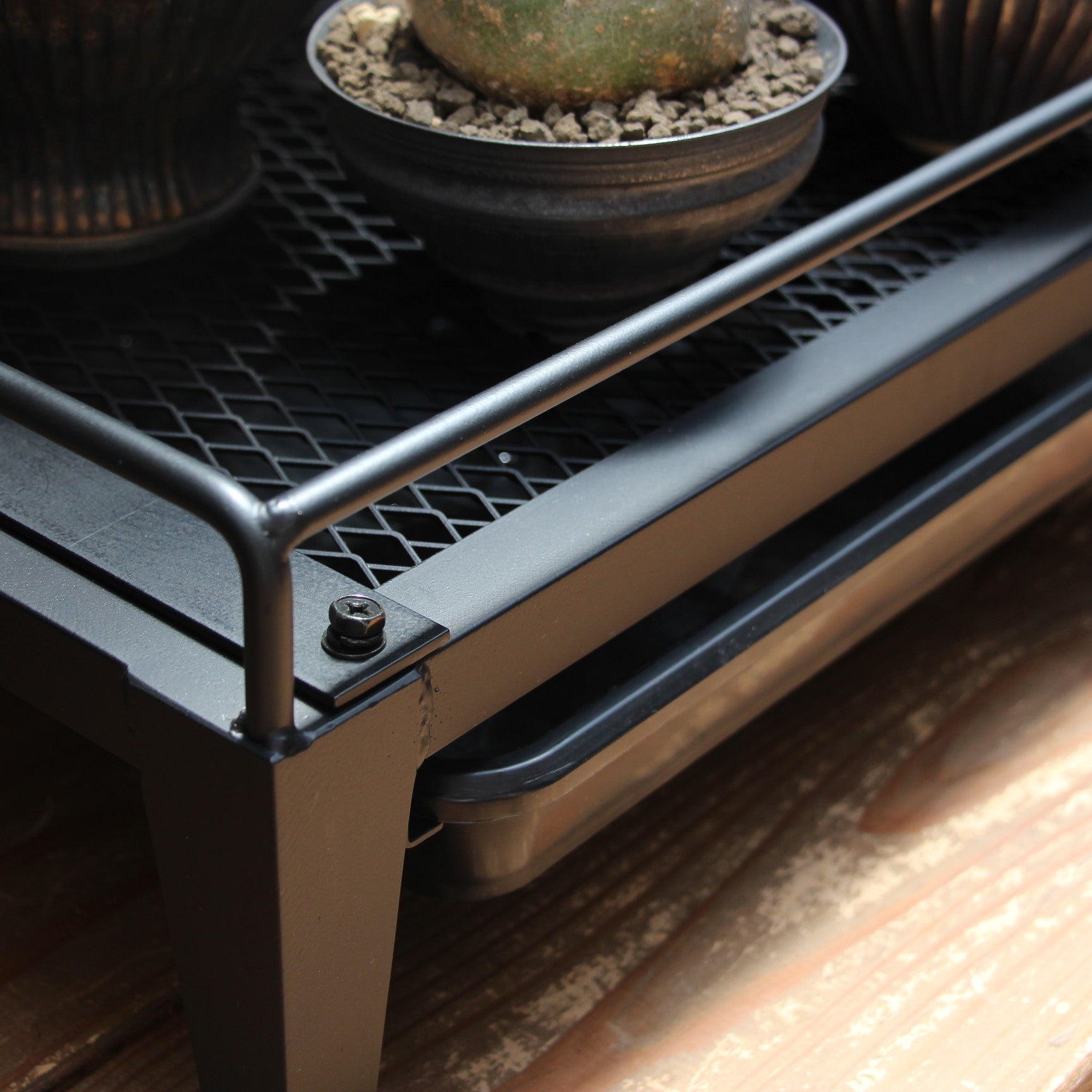 水受けトレー付き1段植物棚(W1250×D400×H130mm)スターターセット