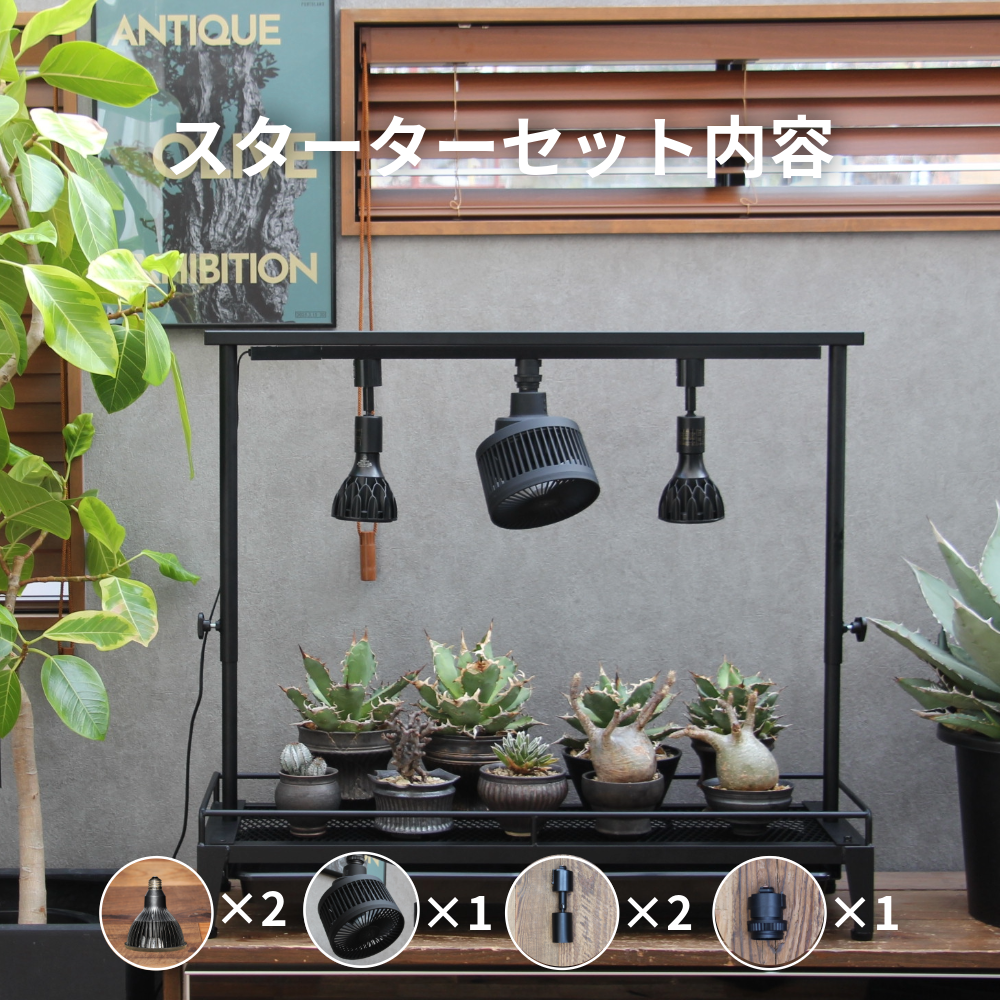 水受けトレー付き1段植物棚(W920×D300×H130mｍ）アマテラススターターセット