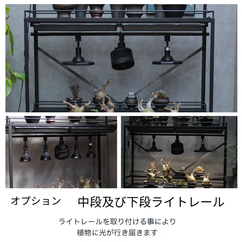可動式水受けトレー付き植物棚